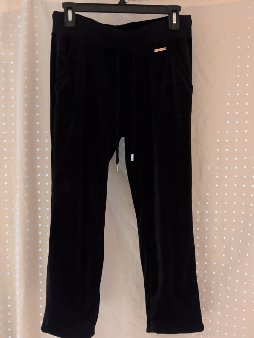 Michael Kors Black Velvet Pant with Signature Silver Logo